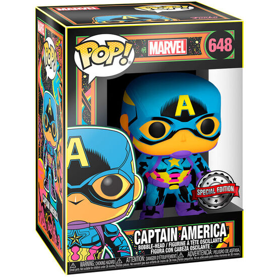 FIGURA POP MARVEL CAPTAIN AMERICA BLACK LIGHT EXCLUSIVE image 1