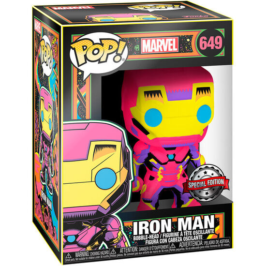 FIGURA POP MARVEL IRON MAN BLACK LIGHT EXCLUSIVE image 1