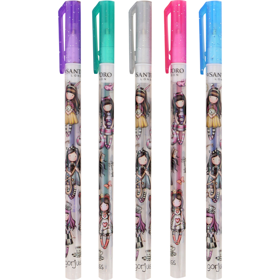 SET 5 BOLÍGRAFOS GEL BRILLANTE GORJUSS GORJUSS™ "CHESHIRE CAT" image 1