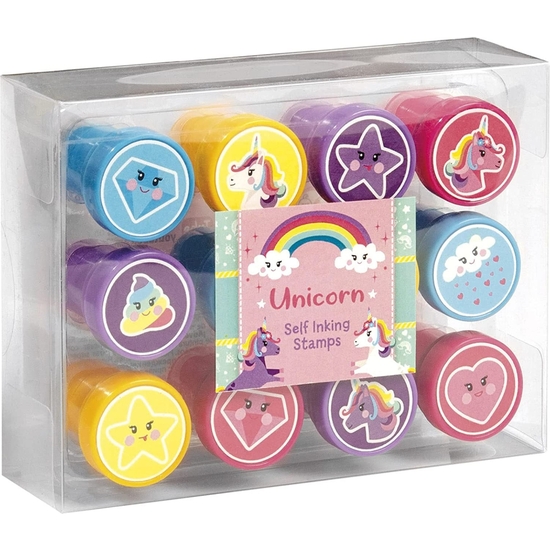 JUEGO UNICORNIOS 12 SELLOS ESTAMPACIÓN image 0