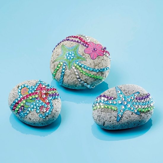 KIT CREATIVO DECORA PIEDRAS CON PINTURA Y DIAMANTES image 2