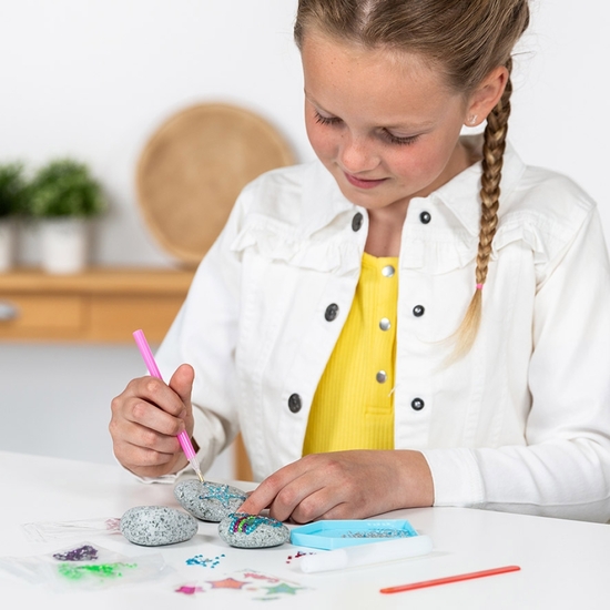 KIT CREATIVO DECORA PIEDRAS CON PINTURA Y DIAMANTES image 3