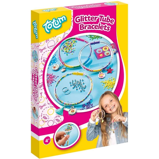 KIT CREATIVO PULSERAS DE TUBOS CON PURPURINA image 0