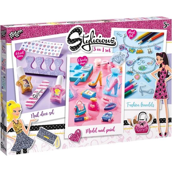 KIT CREATIVO 3 EN 1: UÑAS, PULSERAS Y FIGURAS ESCAYOLA image 0