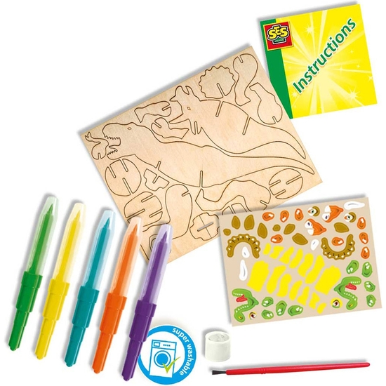 SES CREATIVE SET PINTURA DINOSAURIOS CON AERÓGRAFO image 1