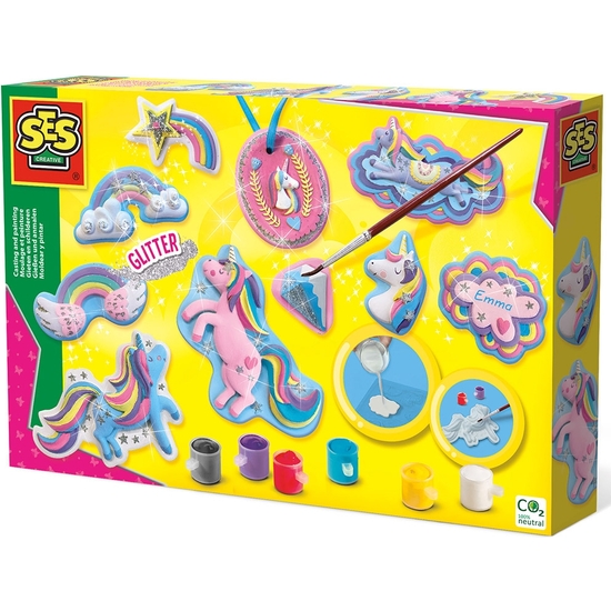 SES CREATIVE JUEGO MOLDEAR Y PINTAR UNICORNIOS CON GLITTER image 0