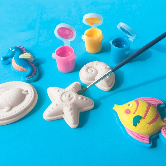 SES CREATIVE JUEGO MOLDEAR Y PINTAR MUNDO MARINO CON GLITTER image 3