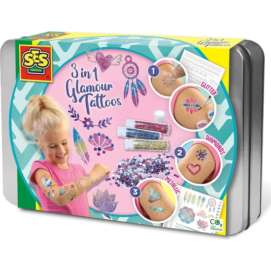 SES CREATIVE SUPER SET FABRICA TATUAJES 3 EN 1 image 0