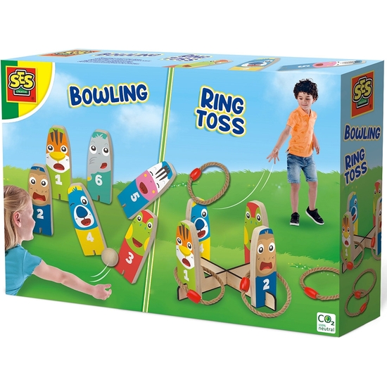 SES OUTDOOR JUEGO BOLOS Y ANILLAS MADERA image 0