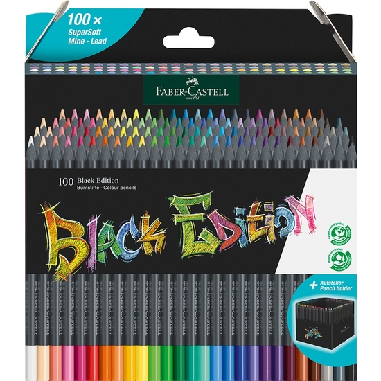 ESTUCHE CON SOPORTE 100 LÁPICES DE COLORES FABER-CASTELL BLACKEDITION image 0