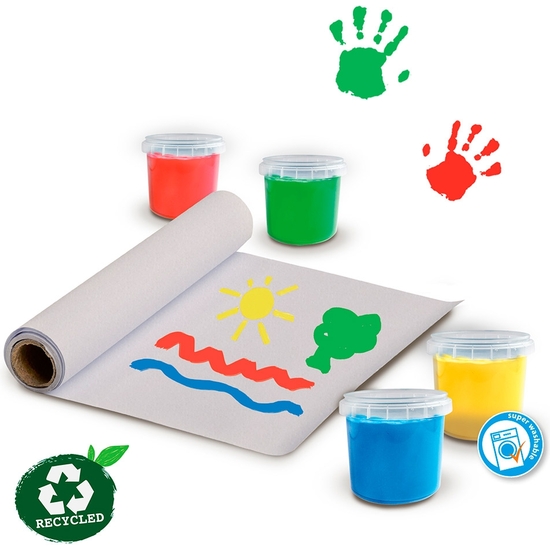 SES MANUALIDADES SET PINTURA DE DEDOS ECO CON DELANTAL image 3