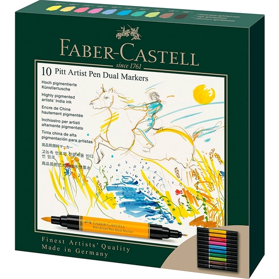 ESTUCHE FABER-CASTELL PITT ARTIST DUAL MARKER 10 COLORES image 0