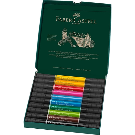 ESTUCHE FABER-CASTELL PITT ARTIST DUAL MARKER 10 COLORES image 1