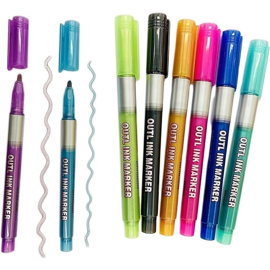 ESTUCHE 8 ROTULADORES METALIZADOS DOBLE LÍNEA image 1