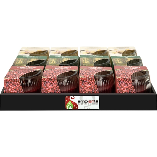 EXPOSITOR 12 VELAS AROMÁTICA TARRO CRISTAL 7 CM 36 HORAS DE DURCIÓN image 0