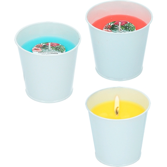 EXPOSITOR 12 VELAS CUBO METAL GERANIO 8X7 CM 12 HORAS DURACIÓN image 1