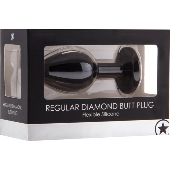 REGULAR DIAMOND BUTT PLUG - BLACK image 2