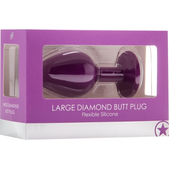 LARGE DIAMOND BUTT PLUG - PURPLE image 1