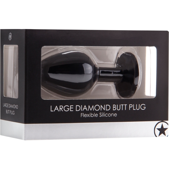 LARGE DIAMOND BUTT PLUG - BLACK image 2