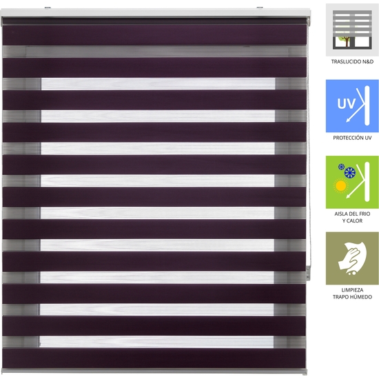 ESTOR ENROLLABLE NOCHE Y DIA STRIPES305-VIOLETA image 1