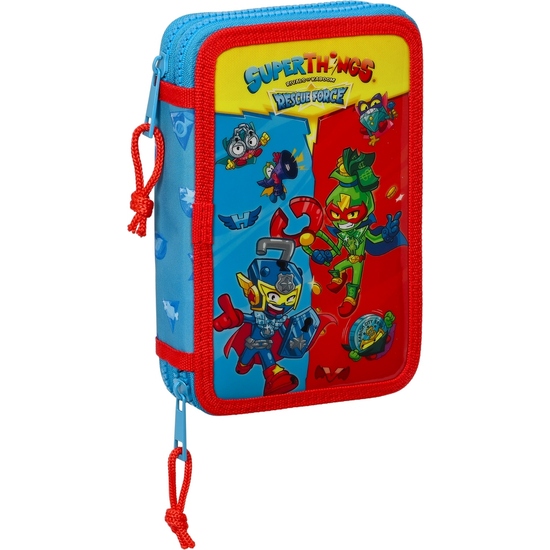 PLUMIER DOBLE PQÑO 28 PCS SUPERTHINGS "RESCUE FORCE" image 0