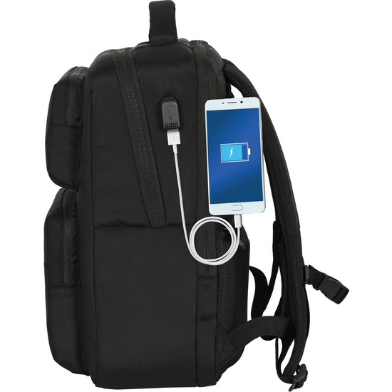 MOCHILA 2 BOLSILLOS PORTATIL 15,6+USB REAL MADRID PREMIUM image 5