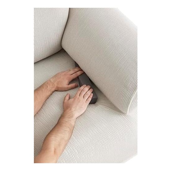 FUNDA DE SOFÁ ELÁSTICA INCA (SOFÁ 3 PLAZAS, GRIS CLARO) image 5