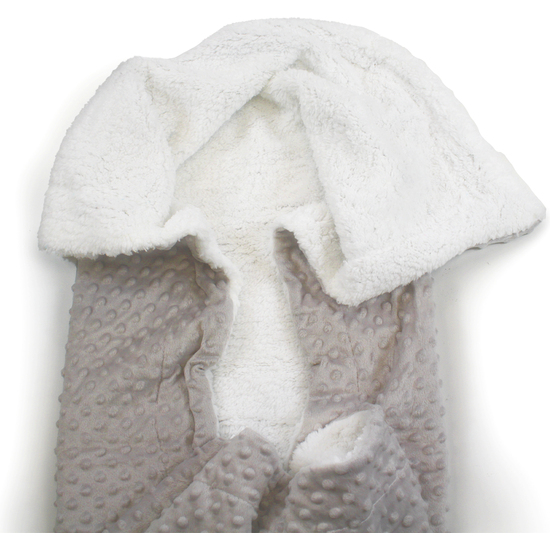 MANTA "LUXE" DOBLE CARA MICROFIBRA+ BORREGUILLO 80X110 CM. PLATA image 6