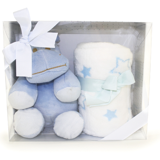 MANTA + PELUCHE 90X75 CM. (2 PIEZAS) AZUL image 0