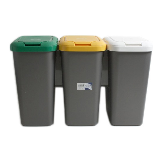 SET3 RECYCLE DUST BIN 77X32X47,5 CM image 1