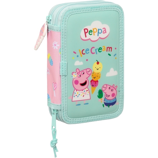 PLUMIER DOBLE PQÑO 28 PCS PEPPA PIG "ICE CREAM" image 0