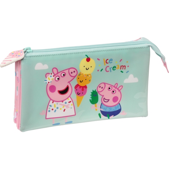 PORTATODO TRIPLE PEPPA PIG "ICE CREAM" image 0