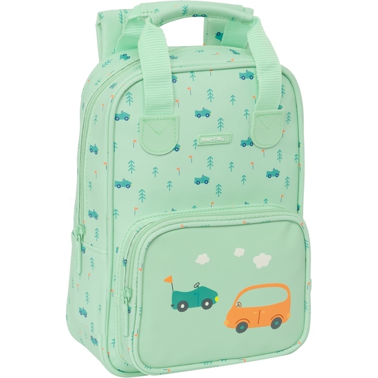 MOCHILA INFANTIL CON ASAS FACIL LIMPIEZA SAFTA PREESCOLAR "COCHES" image 0