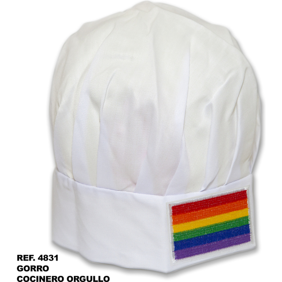 GORRO COCINERO CON BANDERA LGBT image 0