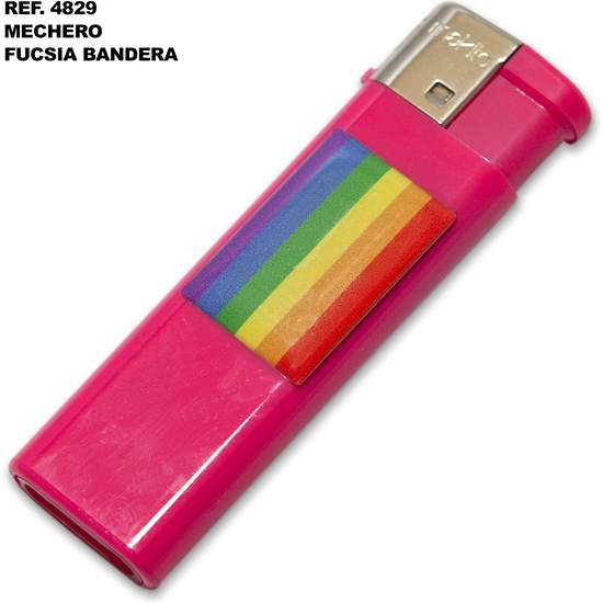 MECHERO ELECTRICO FUSCIA CON BANDERA LGBT image 0