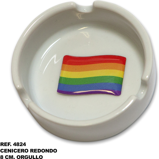CENICERO REDONDO BANDERA LGBT 8 MM image 0