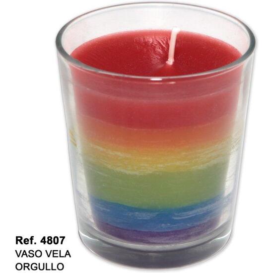 VASO VELA CON LA BANDERA LGBT image 0