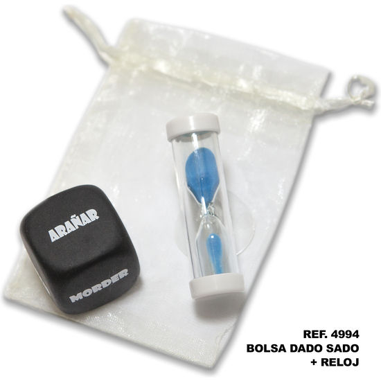 BOLSA DE DADO SADO DE 3 MM X 3 MM + RELOJ DE ARENA  image 0