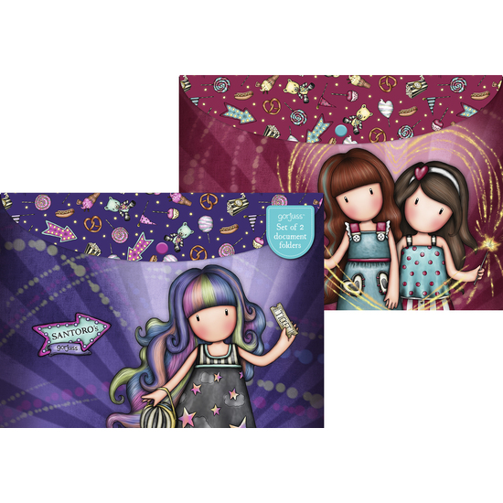 SET DE 2 SOBRES PP A4 CON BROCHE GORJUSS™ FAIRGROUND "FIREWORKS" image 0