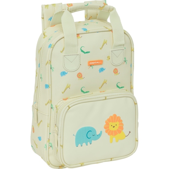 MOCHILA INFANTIL CON ASAS FACIL LIMPIEZA SAFTA PREESCOLAR "SELVA" image 0