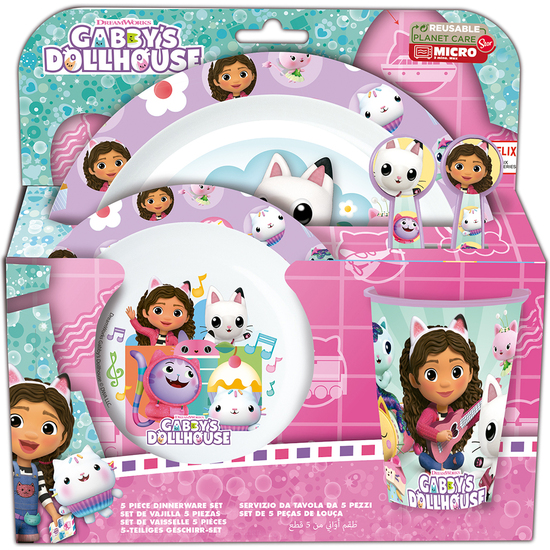 SET MICRO KIDS 5 PIEZAS EN ESTUCHE GABBYS DOLLHOUSE "PARTY" image 0