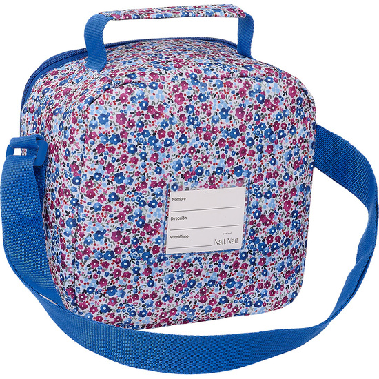 BOLSA TÉRMICA CUADRADA NAIT NAIT "FLORES COIMBRA AZUL" image 1