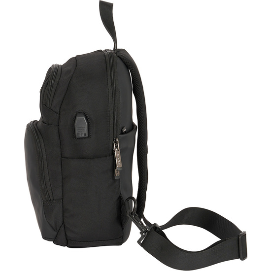 MINI MOCHILA 1 HOMBRERA TABLET 11+USB SAFTA BUSINESS "BLACK" image 3