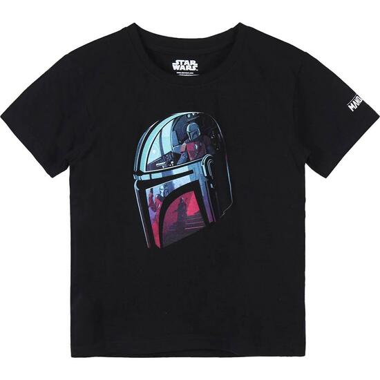 CAMISETA CORTA SINGLE JERSEY PUNTO THE MANDALORIAN BLACK image 0