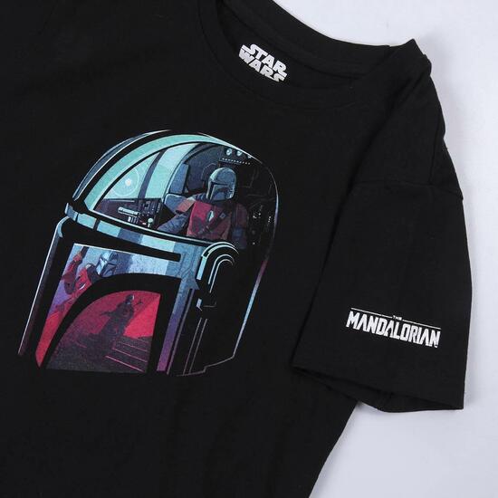 CAMISETA CORTA SINGLE JERSEY PUNTO THE MANDALORIAN BLACK image 2