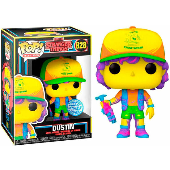 FIGURA POP STRANGER THINGS DUSTIN IN BEEF BLACK LIGHT EXCLUSIVE image 1