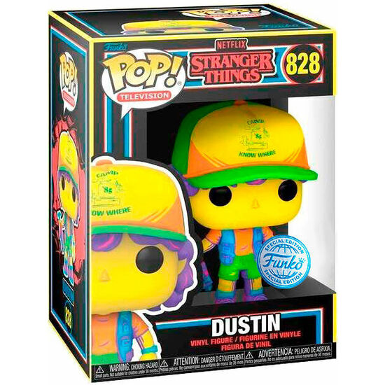 FIGURA POP STRANGER THINGS DUSTIN IN BEEF BLACK LIGHT EXCLUSIVE image 2