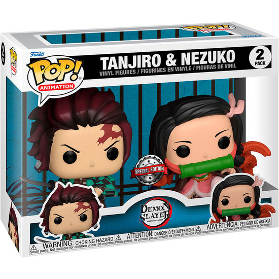 BLISTER 2 FIGURAS POP DEMON SLAYER KIMETSU NO YAIBA TANJIRO & NEZUKO EXCLUSIVE image 0