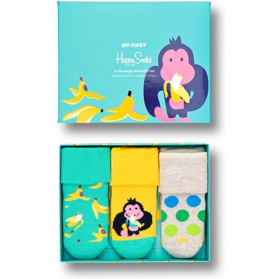 CALCETINES 3PACK IN THE JUNGLE TERRY GIFT SET TALLA 0-6M image 0