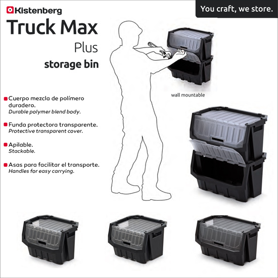 CONTENEDOR DE ALMACENAMIENTO KISTENBERG BIN30 TRUCK MAX PLUS STORAGE BIN 29X39,6X28 image 1